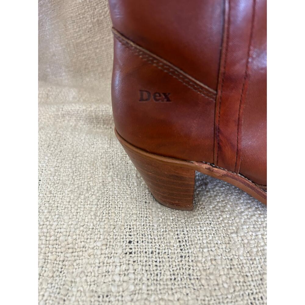 Vintage Dexter 70’s Stacked Heel Brown Cowboy Boots Size 7.5 - Picture 3 of 10